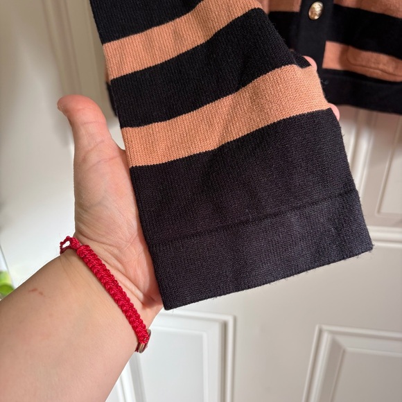 Evereve Mila Lady Like Cardigan Camel brown and Black M - Picture 9 of 10